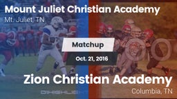 Matchup: Mount Juliet Christi vs. Zion Christian Academy  2016