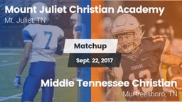 Matchup: Mount Juliet Christi vs. Middle Tennessee Christian 2017