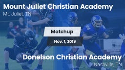 Matchup: Mount Juliet Christi vs. Donelson Christian Academy  2019