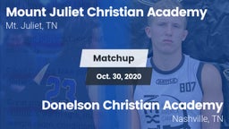 Matchup: Mount Juliet Christi vs. Donelson Christian Academy  2020