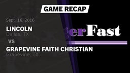 Recap: Lincoln  vs. Grapevine Faith Christian  2016