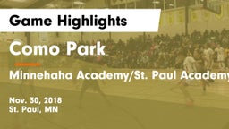 Como Park  vs Minnehaha Academy/St. Paul Academy/Blake  Game Highlights - Nov. 30, 2018