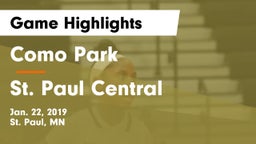 Como Park  vs St. Paul Central Game Highlights - Jan. 22, 2019