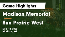 Madison Memorial  vs Sun Prairie West  Game Highlights - Dec. 12, 2023