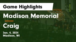 Madison Memorial  vs Craig  Game Highlights - Jan. 4, 2024