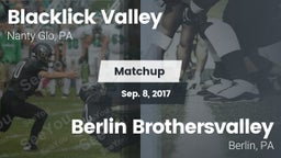 Matchup: Blacklick Valley vs. Berlin Brothersvalley  2017