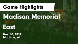 Madison Memorial  vs East  Game Highlights - Nov. 30, 2018