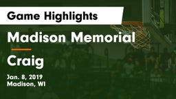 Madison Memorial  vs Craig  Game Highlights - Jan. 8, 2019