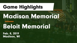 Madison Memorial  vs Beloit Memorial  Game Highlights - Feb. 8, 2019