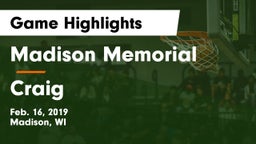 Madison Memorial  vs Craig  Game Highlights - Feb. 16, 2019