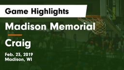Madison Memorial  vs Craig  Game Highlights - Feb. 23, 2019