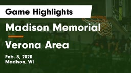 Madison Memorial  vs Verona Area  Game Highlights - Feb. 8, 2020