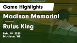 Madison Memorial  vs Rufus King  Game Highlights - Feb. 18, 2020