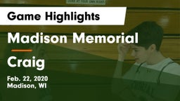Madison Memorial  vs Craig  Game Highlights - Feb. 22, 2020