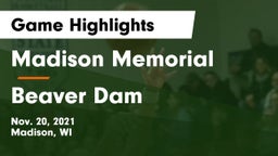 Madison Memorial  vs Beaver Dam  Game Highlights - Nov. 20, 2021