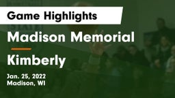 Madison Memorial  vs Kimberly  Game Highlights - Jan. 25, 2022