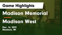 Madison Memorial  vs Madison West  Game Highlights - Dec. 16, 2022