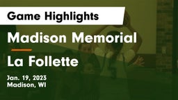 Madison Memorial  vs La Follette  Game Highlights - Jan. 19, 2023