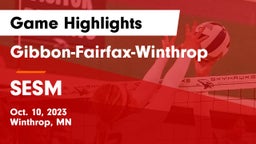 Gibbon-Fairfax-Winthrop  vs SESM Game Highlights - Oct. 10, 2023