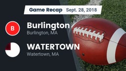 Recap: Burlington  vs. WATERTOWN 2018