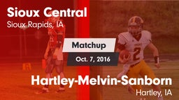 Matchup: Sioux Central vs. Hartley-Melvin-Sanborn  2016
