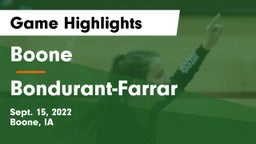 Boone  vs Bondurant-Farrar  Game Highlights - Sept. 15, 2022