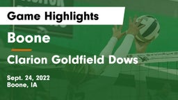 Boone  vs Clarion Goldfield Dows  Game Highlights - Sept. 24, 2022
