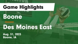 Boone  vs Des Moines East  Game Highlights - Aug. 31, 2023