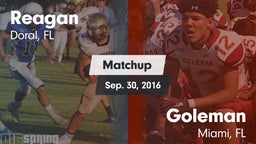 Matchup: Reagan vs. Goleman  2016