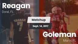 Matchup: Reagan vs. Goleman  2017