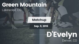 Matchup: Green Mountain vs. D'Evelyn  2016