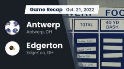 Recap: Antwerp  vs. Edgerton  2022