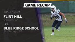 Recap: Flint Hill  vs. Blue Ridge School 2016