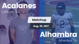 Matchup: Acalanes  vs. Alhambra  2017