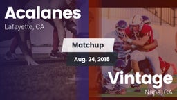 Matchup: Acalanes  vs. Vintage  2018