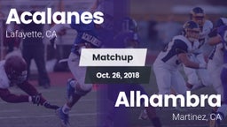 Matchup: Acalanes  vs. Alhambra  2018