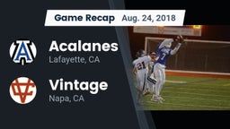 Recap: Acalanes  vs. Vintage  2018