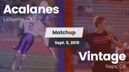Matchup: Acalanes  vs. Vintage  2019