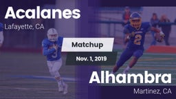 Matchup: Acalanes  vs. Alhambra  2019
