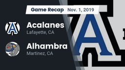 Recap: Acalanes  vs. Alhambra  2019