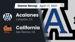Recap: Acalanes  vs. California  2021