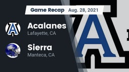 Recap: Acalanes  vs. Sierra  2021