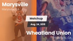 Matchup: Marysville vs. Wheatland Union  2018