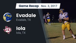 Recap: Evadale  vs. Iola  2017