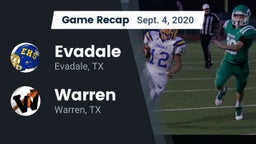 Recap: Evadale  vs. Warren  2020