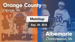 Matchup: Orange County vs. Albemarle  2016