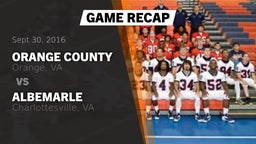 Recap: Orange County  vs. Albemarle  2016