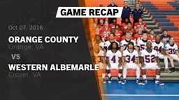Recap: Orange County  vs. Western Albemarle  2016