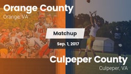 Matchup: Orange County vs. Culpeper County  2017