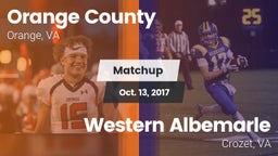Matchup: Orange County vs. Western Albemarle  2017